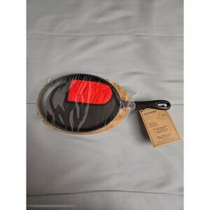 Old Mountain Cast Iron Fajita Skillet w/ Wooden Underliner Plate Set NWT